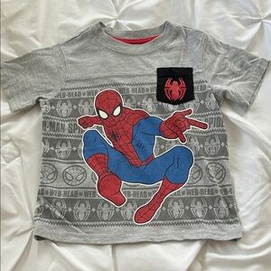 Spider-Man Kids' Gray Graphic Tee with Red & Blue Print